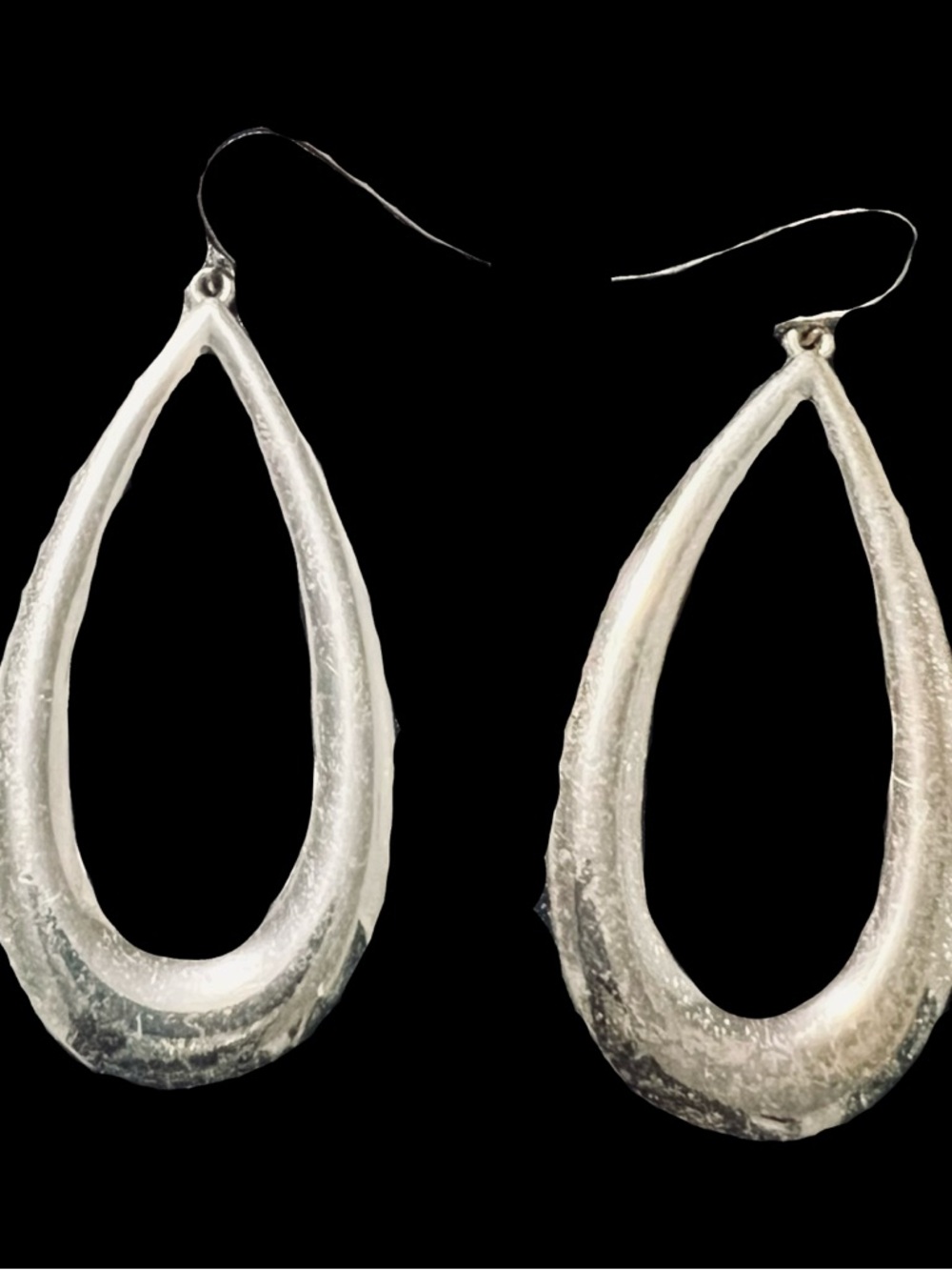 Polished Silver Teardrop Dangle Earrings for Women